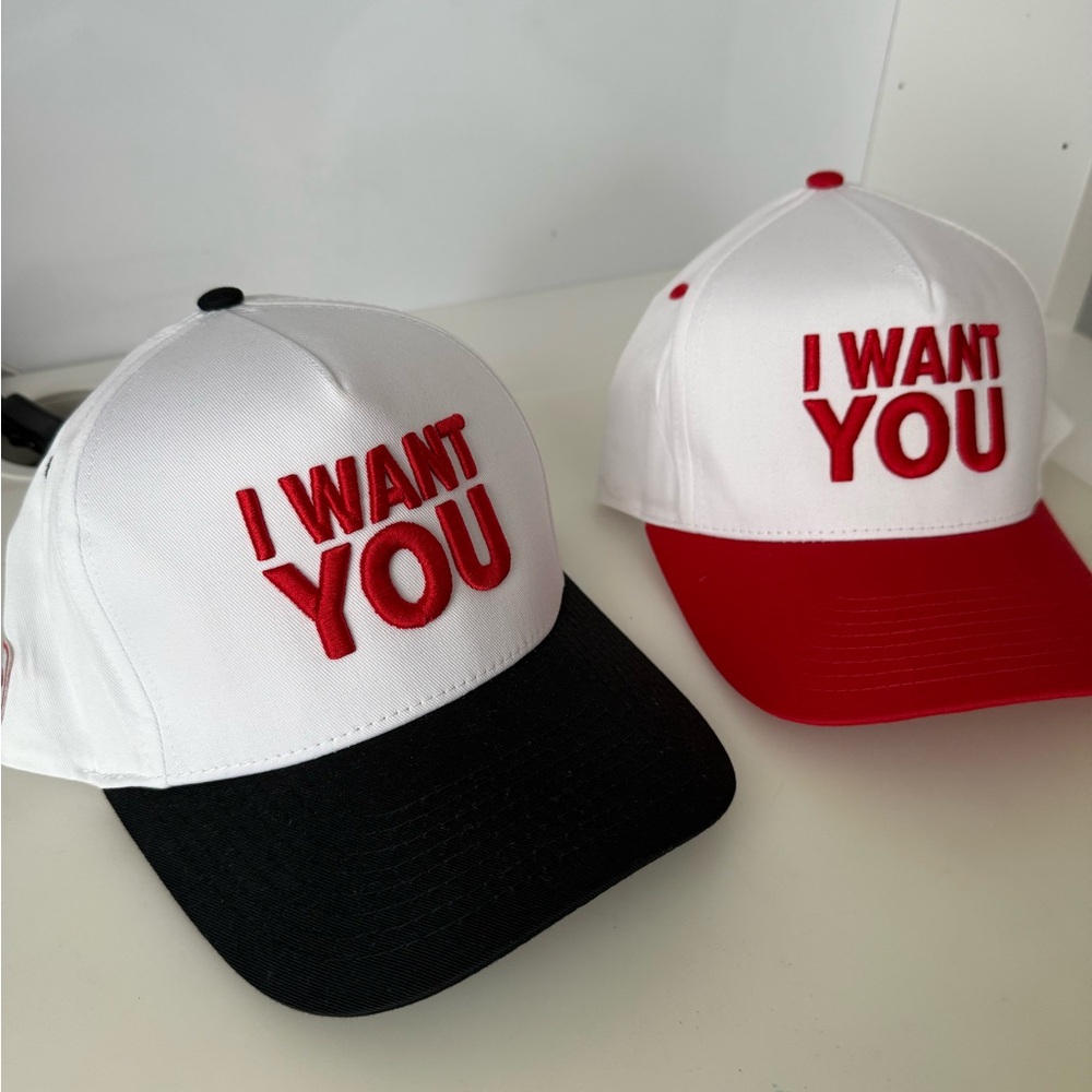 THE VOICE: White and Red 'I Want You' Caps